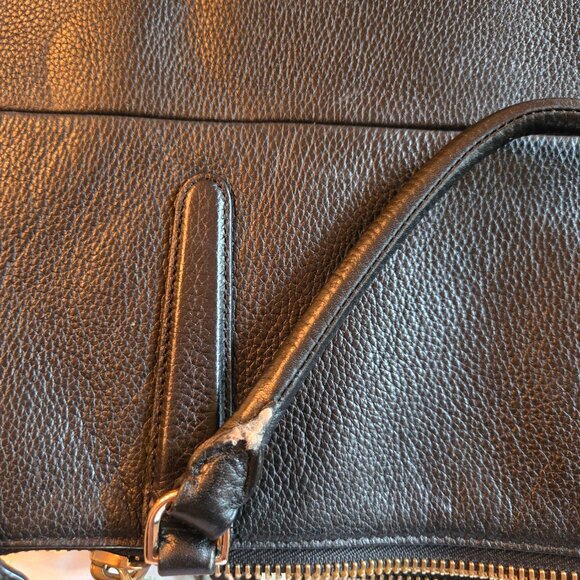 Spacious Coach NYC Borough Bag In Pebbled Black Leather - Ships next day - Picture 15 of 16